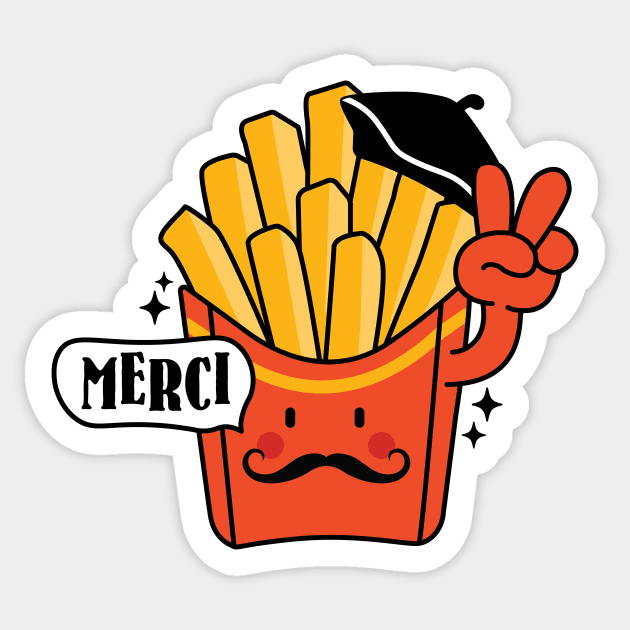 French Fries Cute Sticker by NQArtist